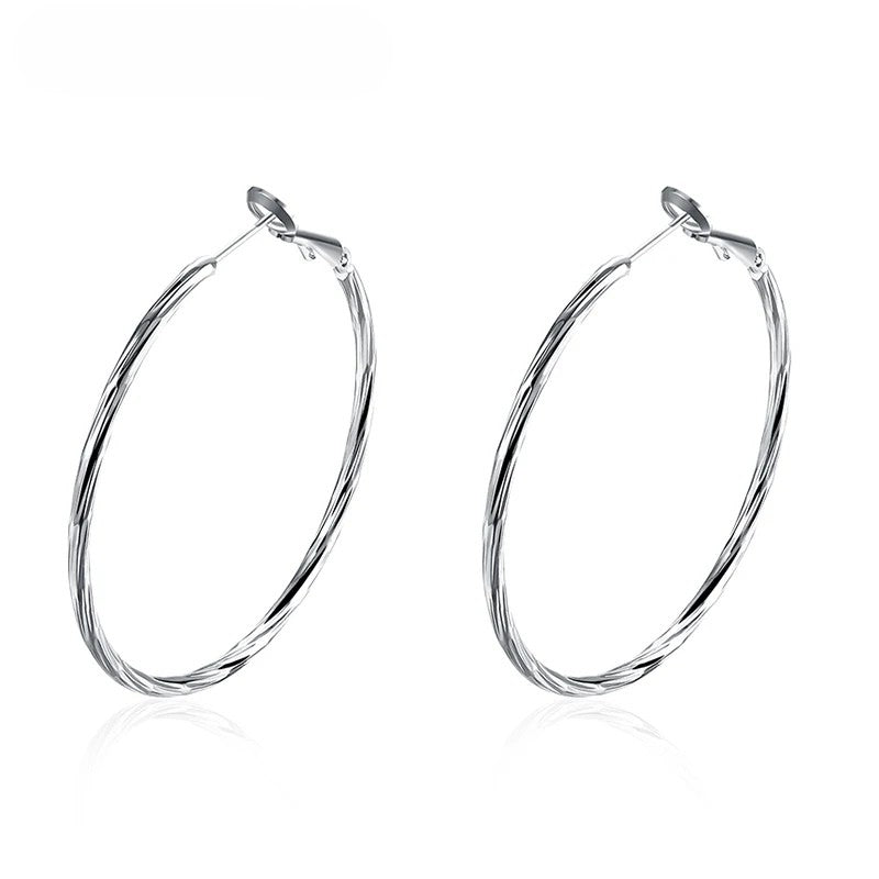 Amaranta 925 Silver Rose Gold Hoop Earrings