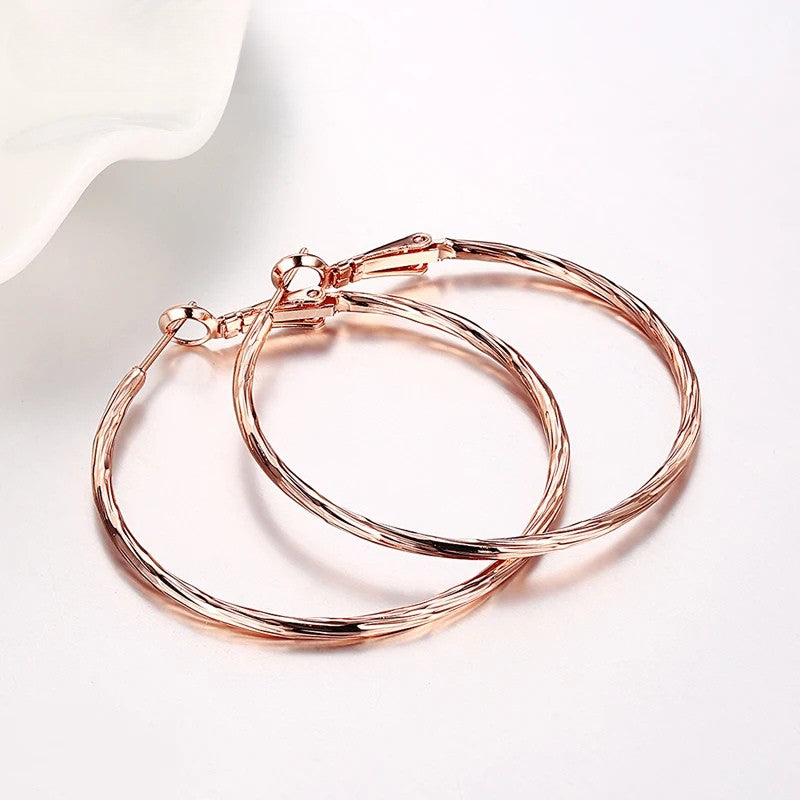 Amaranta 925 Silver Rose Gold Hoop Earrings