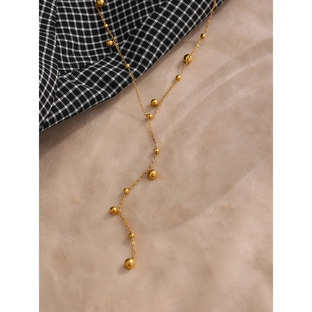 Long Pendant Necklace Minimalist 18 K Collar Fashion Jewelry