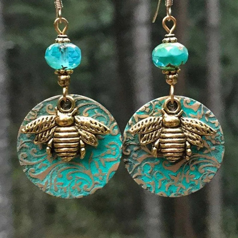 Vintage Boho Sunflower Earrings Drop