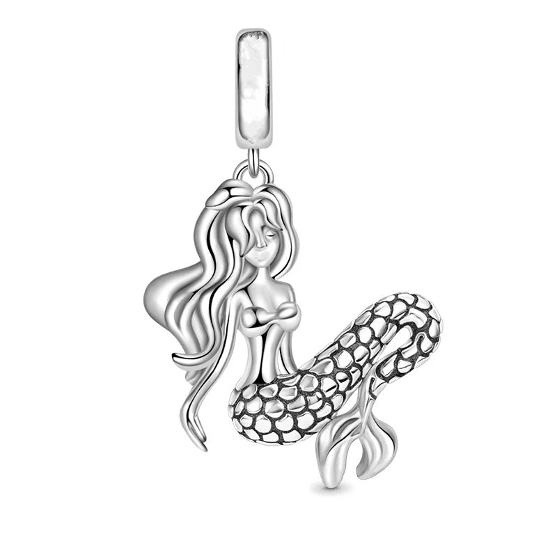Blue Marine Organism Series Charm Jewelry Fit Original 925 Sterling Silver
