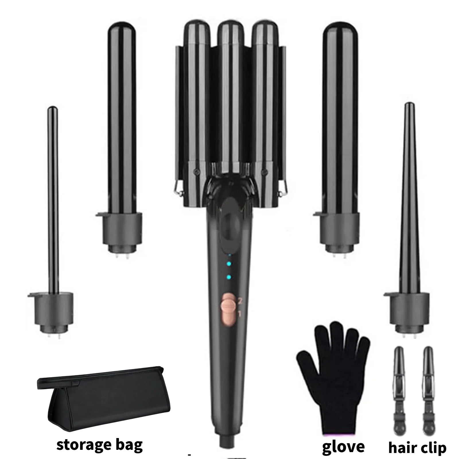 5 in 1 Hair Curlers Set with Curling Brush for Hairstyle