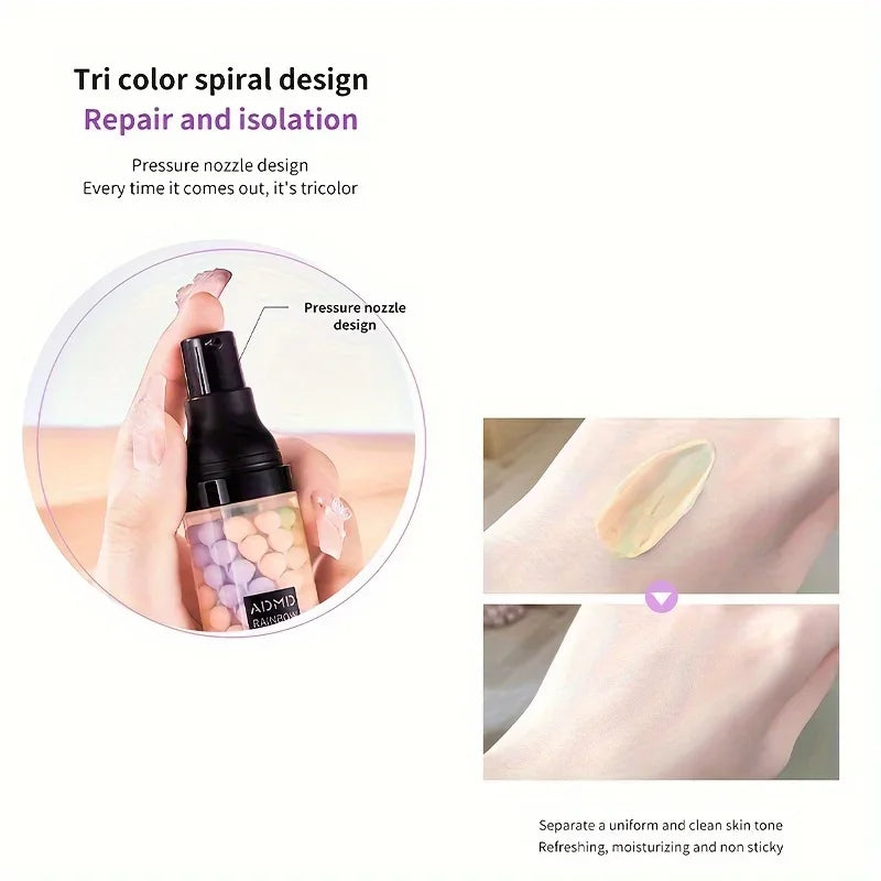 Face Makeup Primer Tri-color Cream Brighten Contour Color