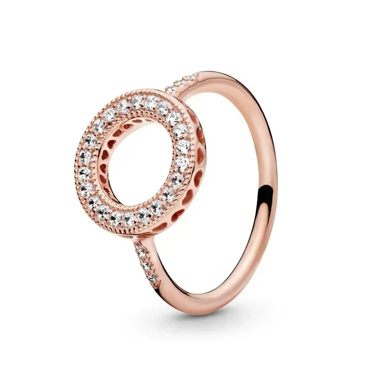 Exquisite 925 sterling silver rose gold women&