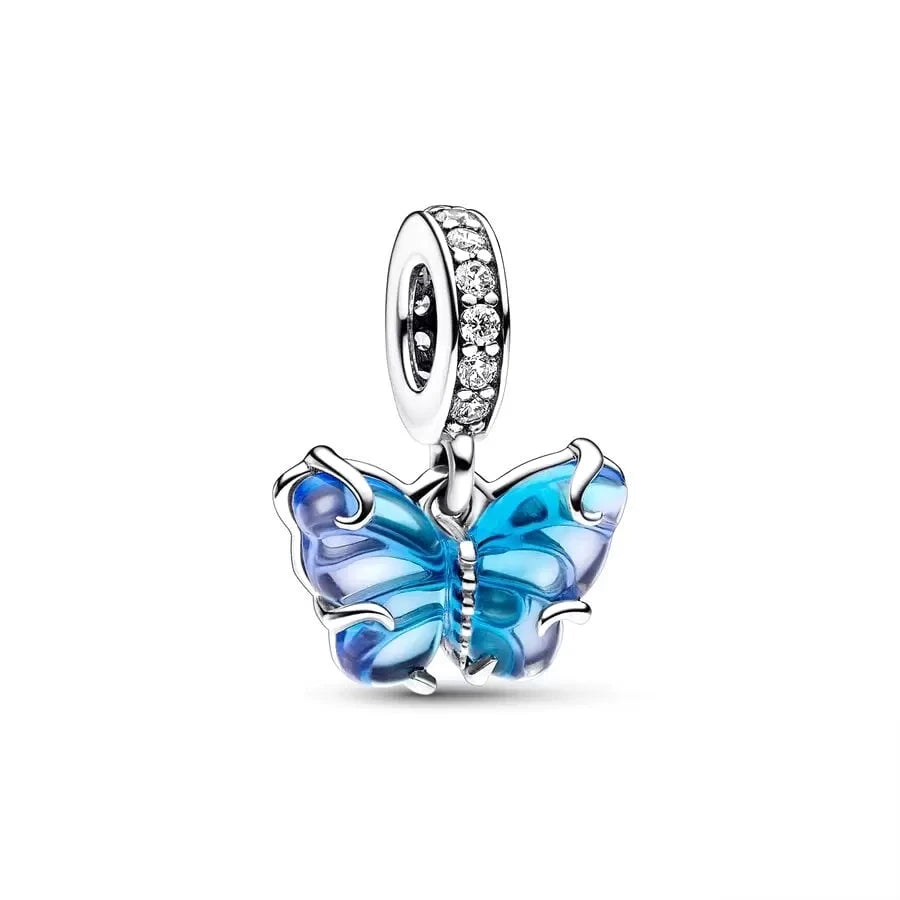 Blue Marine Organism Series Charm Jewelry Fit Original 925 Sterling Silver