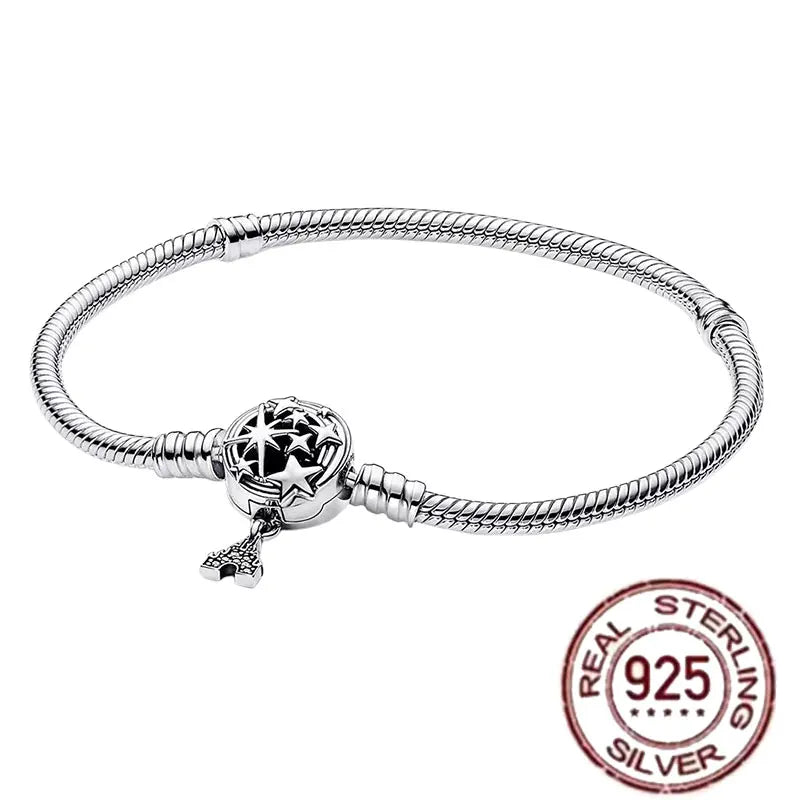 925 fine heart-shaped snake bone bracelet for women