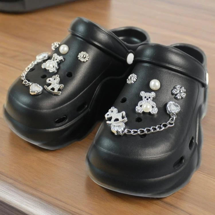 Fashion Bow Decor CROCS Sandals
