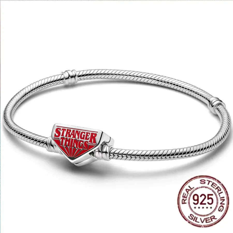 925 fine heart-shaped snake bone bracelet for women