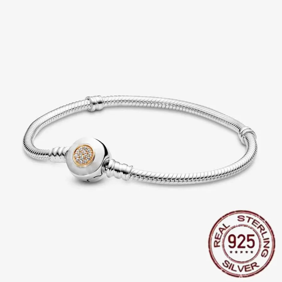925 fine heart-shaped snake bone bracelet for women