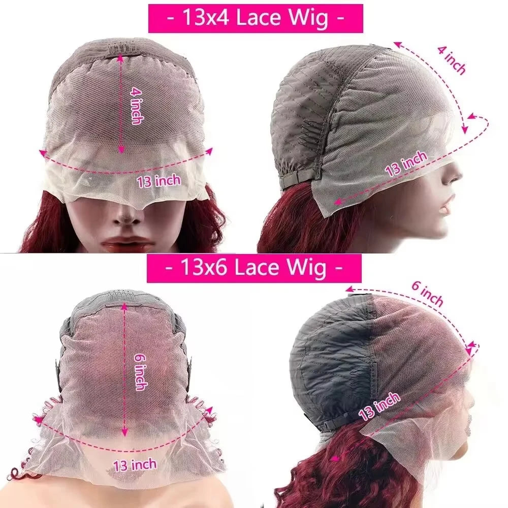 Rose - Burgundy Lace Frontal Wig Body Wave HD Transparent Lace