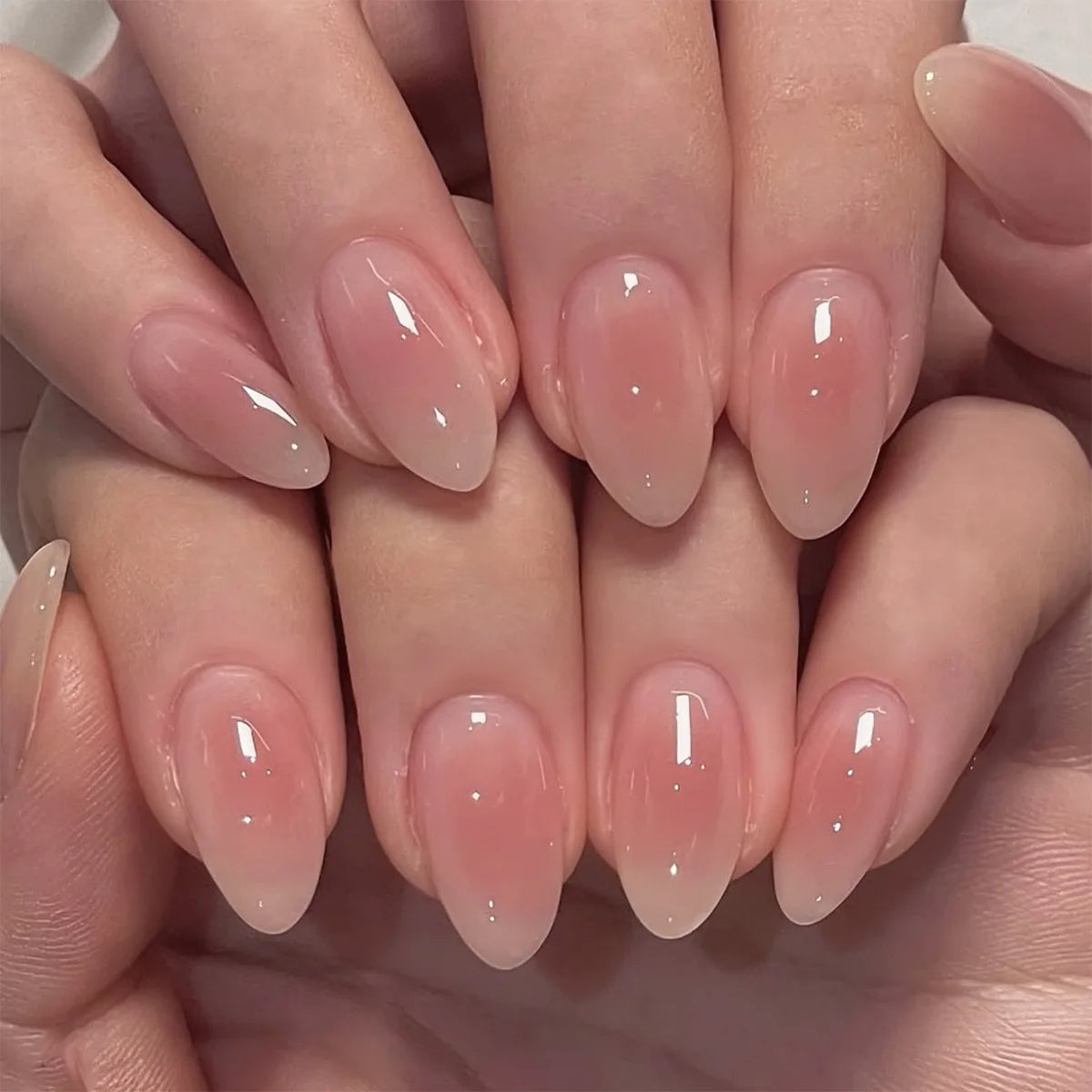 Cat Eye French Sheer Manicure Tip Art 3D Acrylic Nails