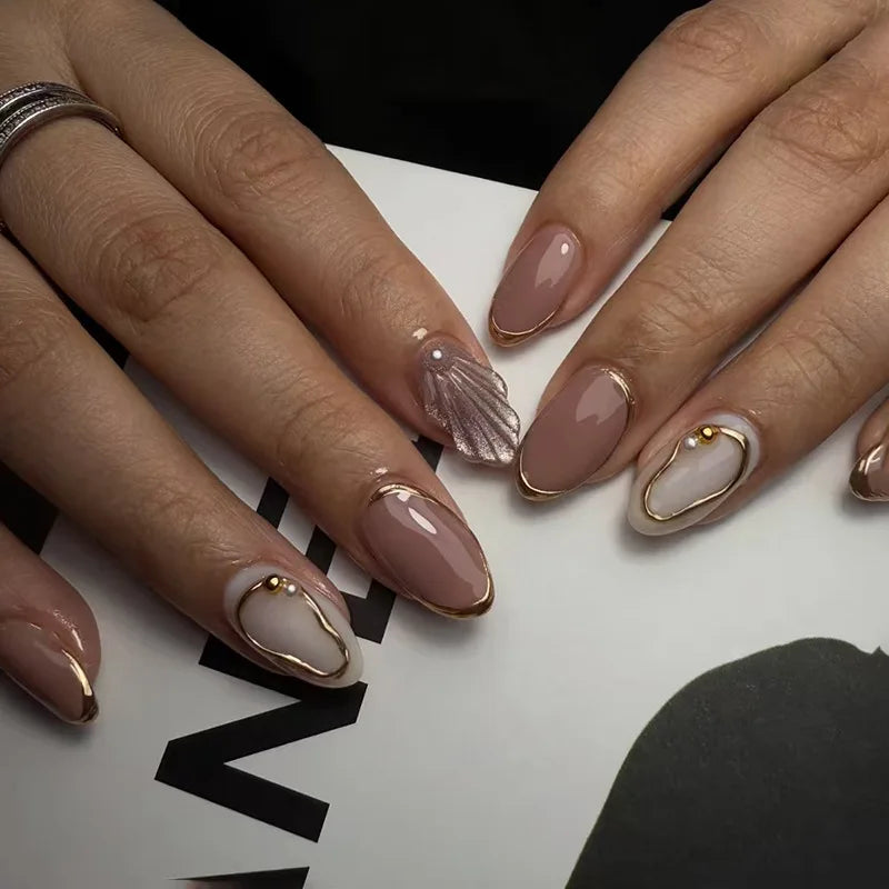 Cat Eye French Sheer Manicure Tip Art 3D Acrylic Nails