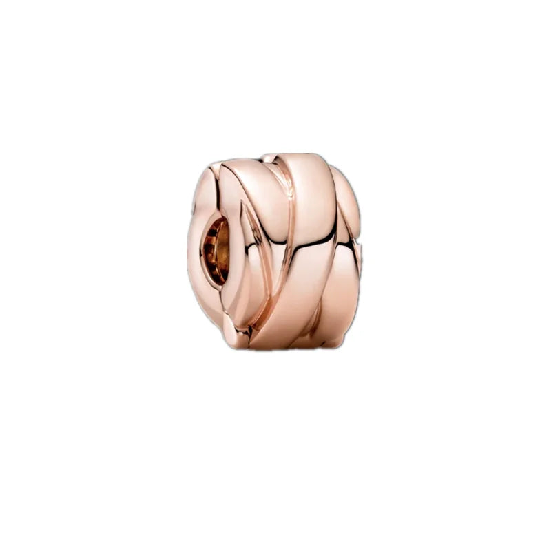 Hot Sale Rose Gold Charm Beads Fit Original 925 Silver Bracelet Women Jewelry