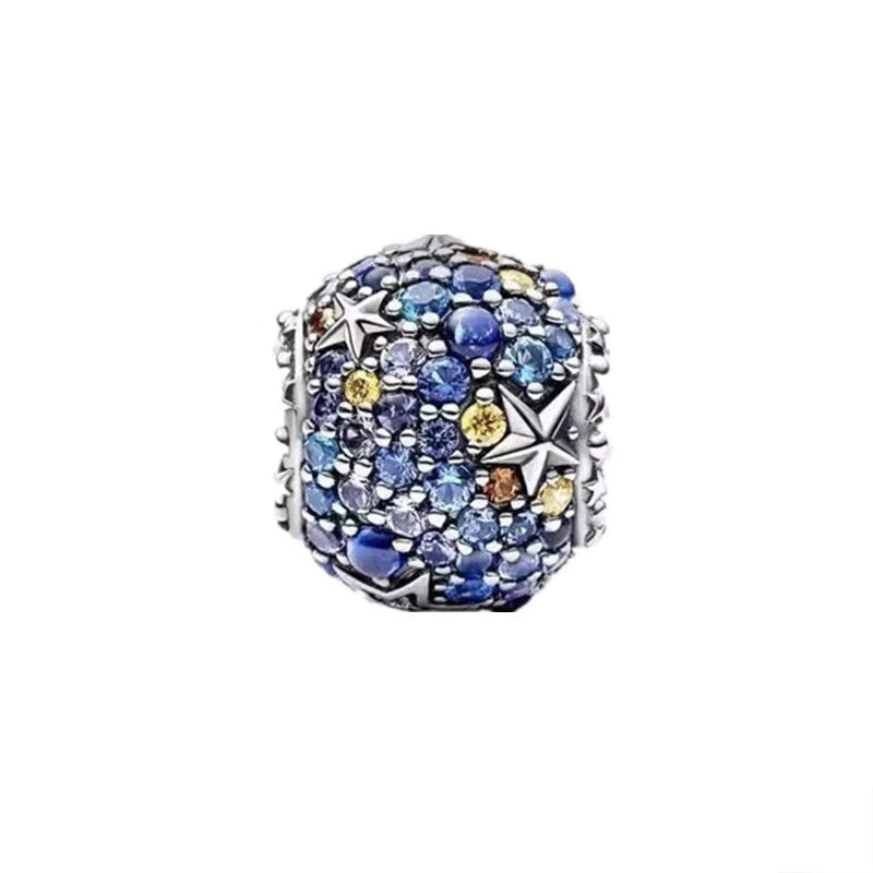 Blue Marine Organism Series Charm Jewelry Fit Original 925 Sterling Silver