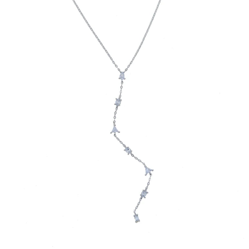 925 Sterling Silver Rose Gold Sexy Long Y Necklace for Women
