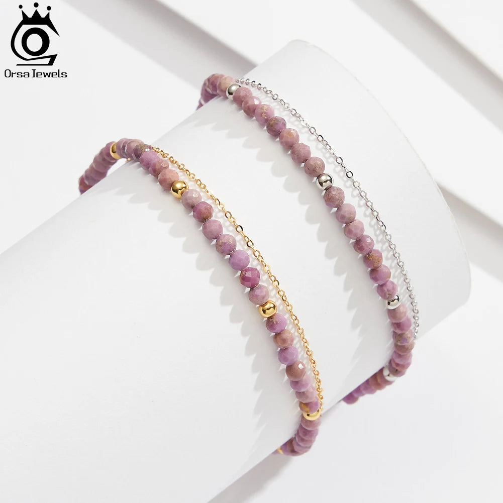 Gold Double Layered Chain Anklet for Women 925 Sterling Silver