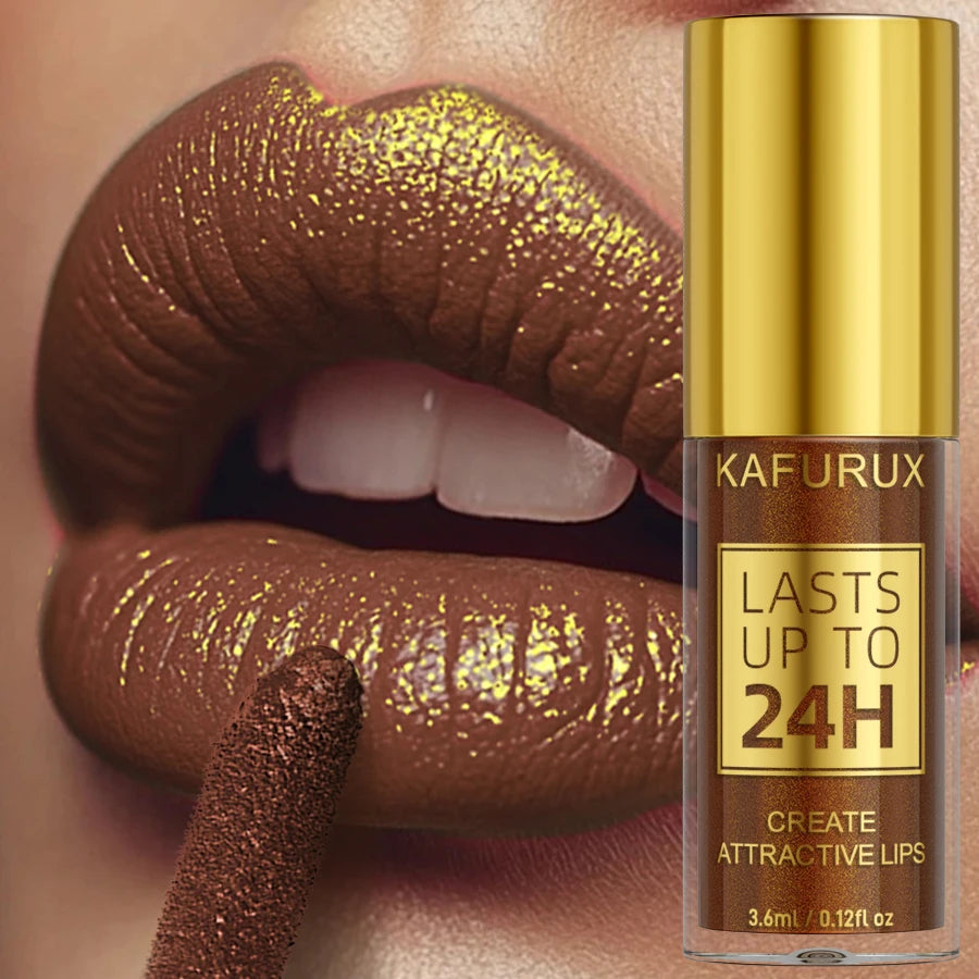 Metallic Lip Glaze Shiny Long Lasting Lip Gloss Waterproof Makeup Lip Oil