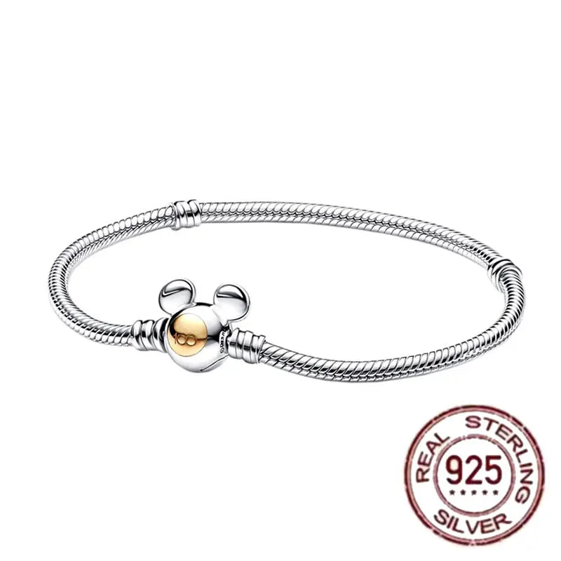 925 fine heart-shaped snake bone bracelet for women