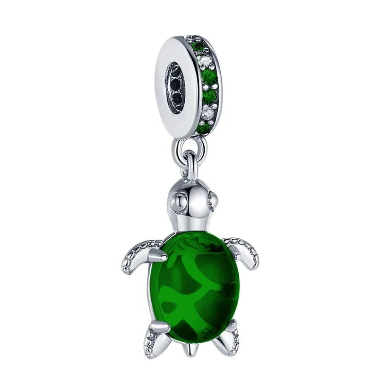 Blue Marine Organism Series Charm Jewelry Fit Original 925 Sterling Silver