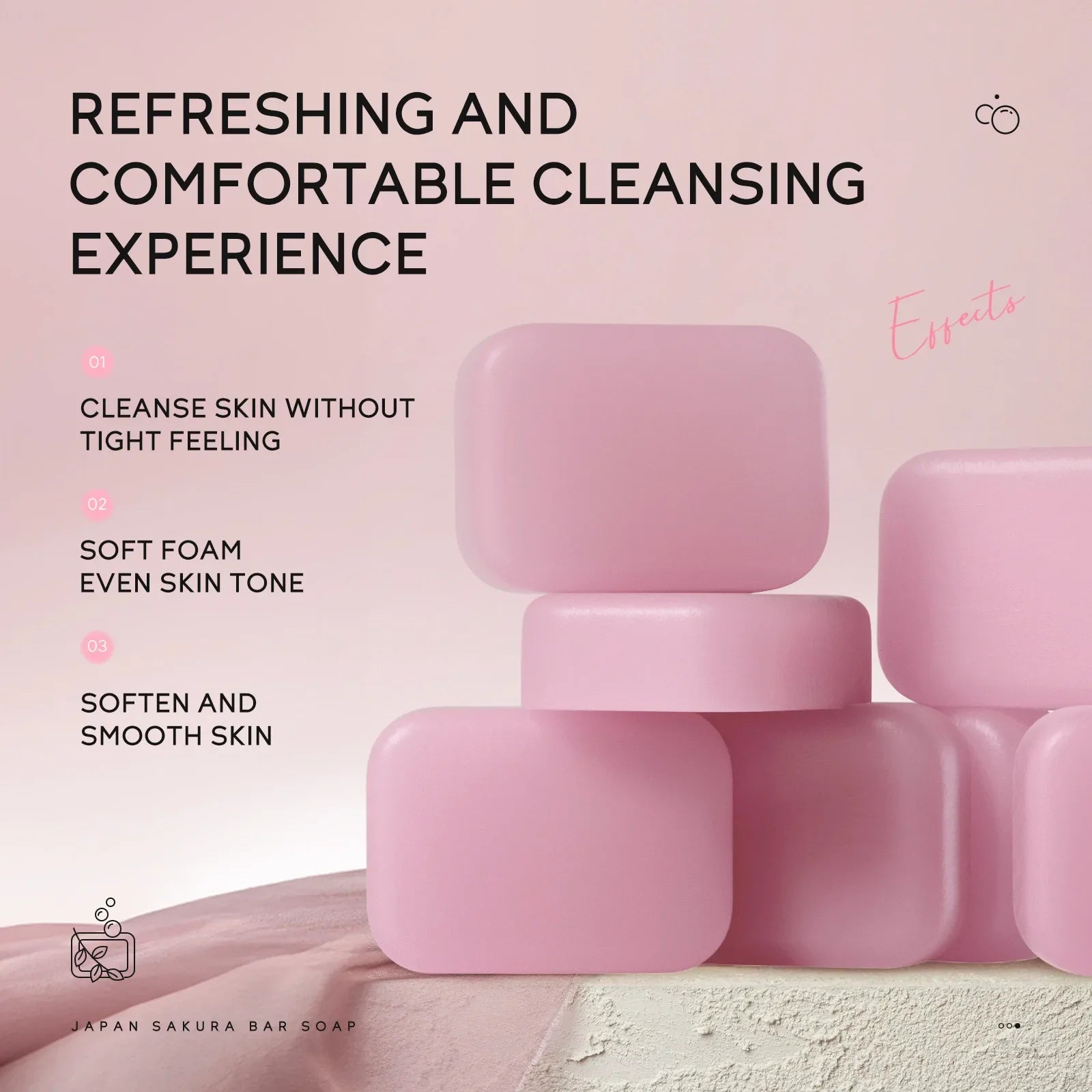Sakura Facial Soap Reduces Acne Dark Spot, Deep Cleaning