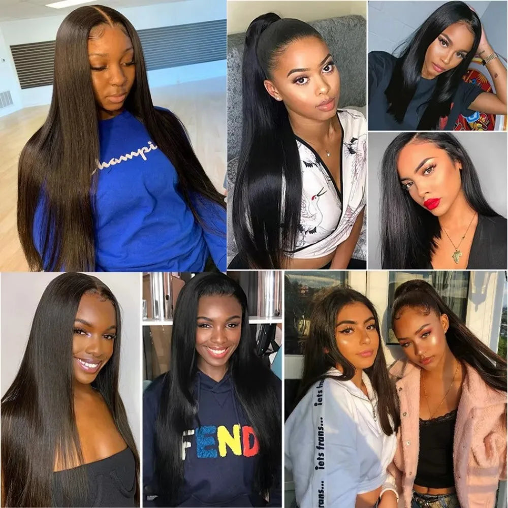 Straight Human Hair Bundles 100% Human Hair Extensions