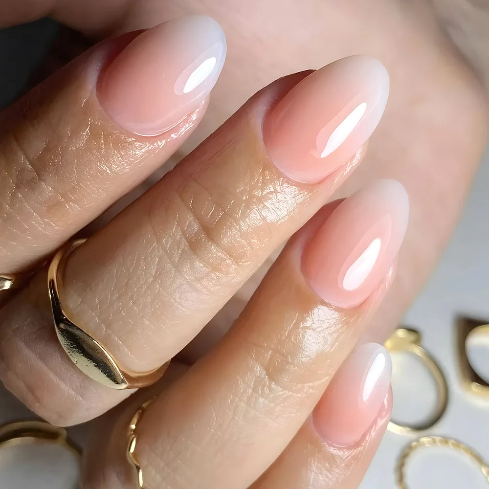 Cat Eye French Sheer Manicure Tip Art 3D Acrylic Nails