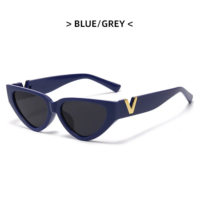 Glamour Women Brand Sunglasses Fashion V Designer Glasses Cat Eye Stylish