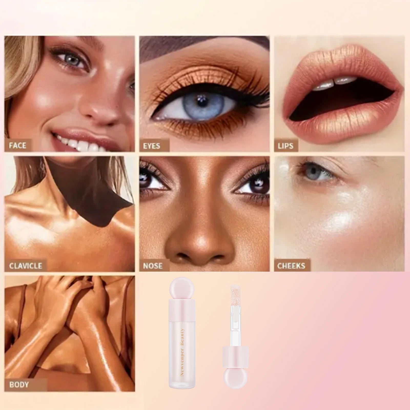 Liquid Contour for Face & Body, High Glossy Finish, Natural Glow Liquid Luminizer Makeup