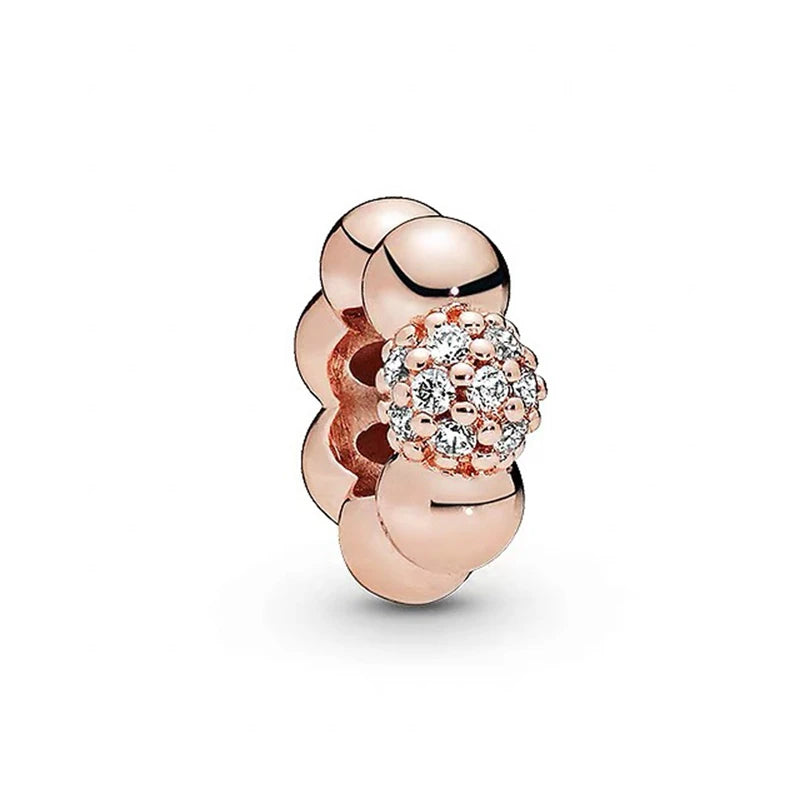 Hot Sale Rose Gold Charm Beads Fit Original 925 Silver Bracelet Women Jewelry
