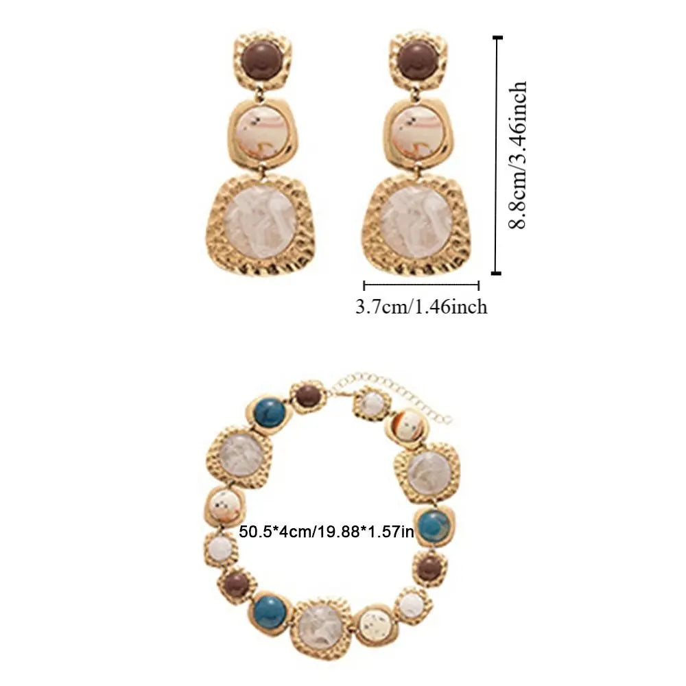 Vintage Retro Necklace Earring Fashion Jewelry