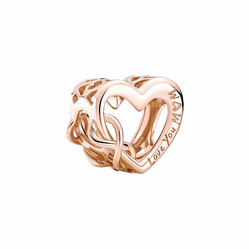 Hot Sale Rose Gold Charm Beads Fit Original 925 Silver Bracelet Women Jewelry