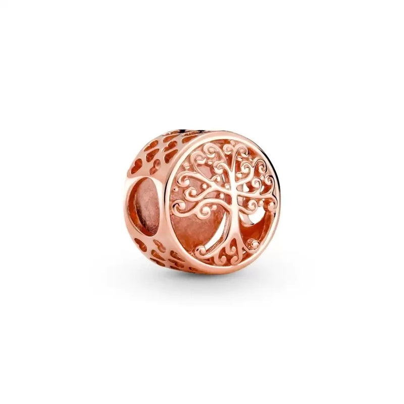 Hot Sale Rose Gold Charm Beads Fit Original 925 Silver Bracelet Women Jewelry