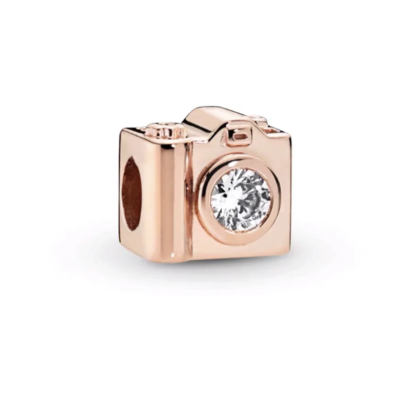 Hot Sale Rose Gold Charm Beads Fit Original 925 Silver Bracelet Women Jewelry