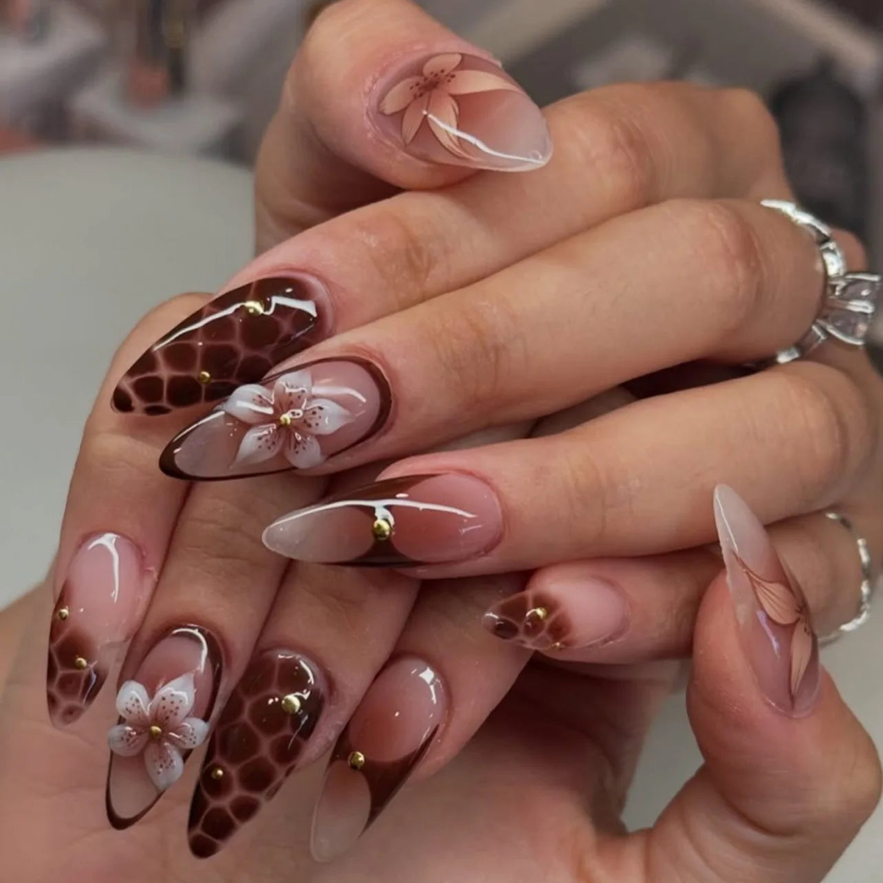 Nails Almond Shaped Press on Nails - 24pcs