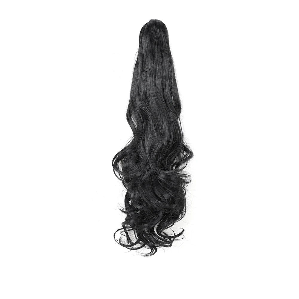 Ponytail Extension Synthetic Claw Clip in Hairpiece Curly Wavy.