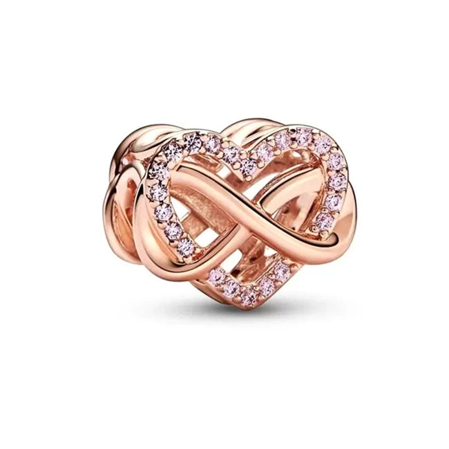 Hot Sale Rose Gold Charm Beads Fit Original 925 Silver Bracelet Women Jewelry