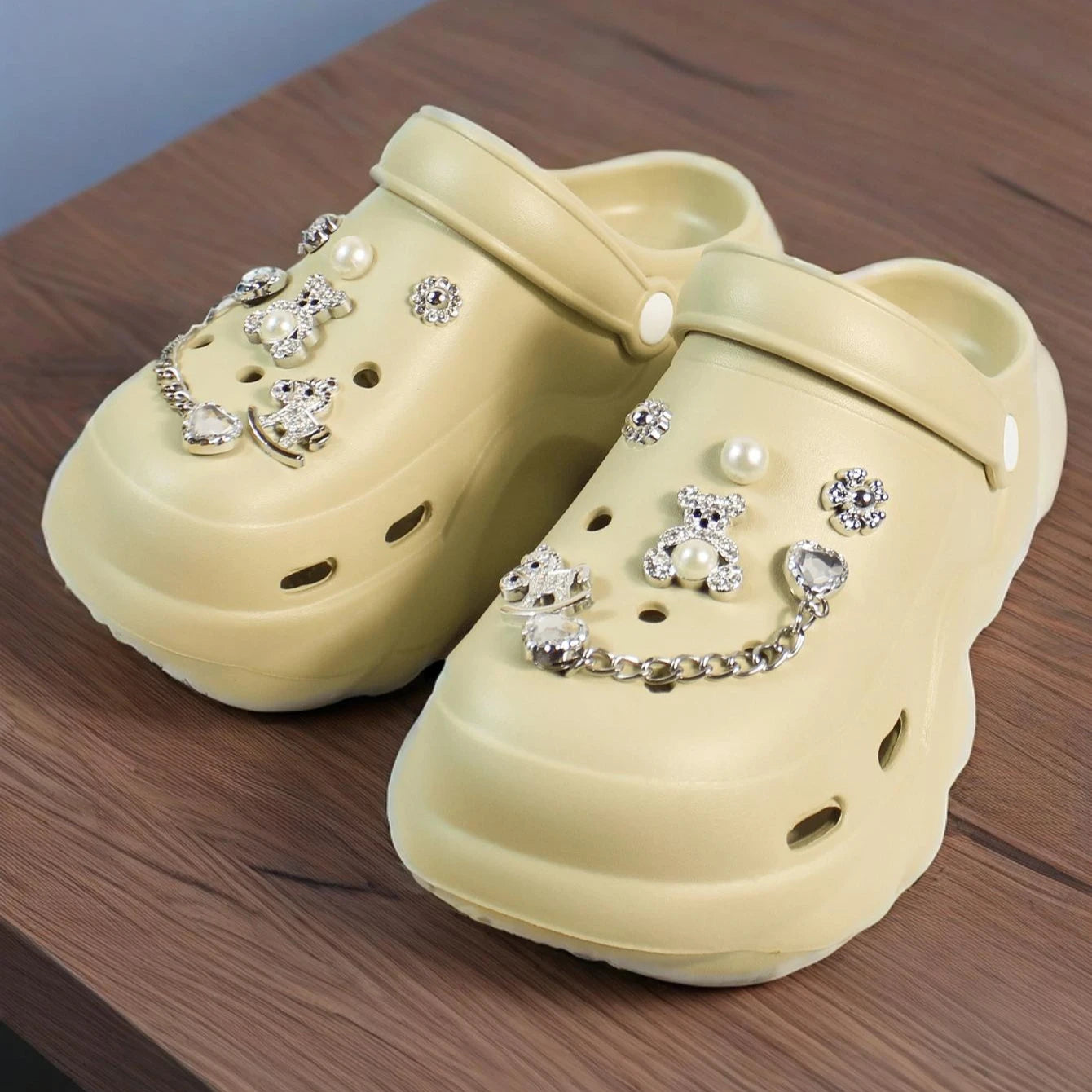 Fashion Bow Decor CROCS Sandals