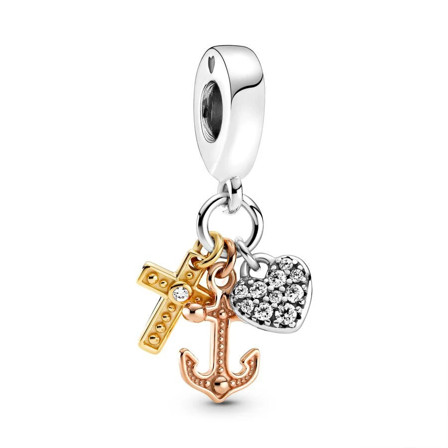 Blue Marine Organism Series Charm Jewelry Fit Original 925 Sterling Silver