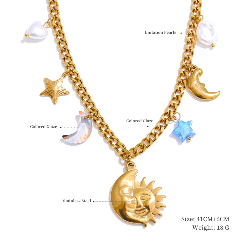 Ocean Charm Pendant Handmade Jewelry Golden Waterproof
