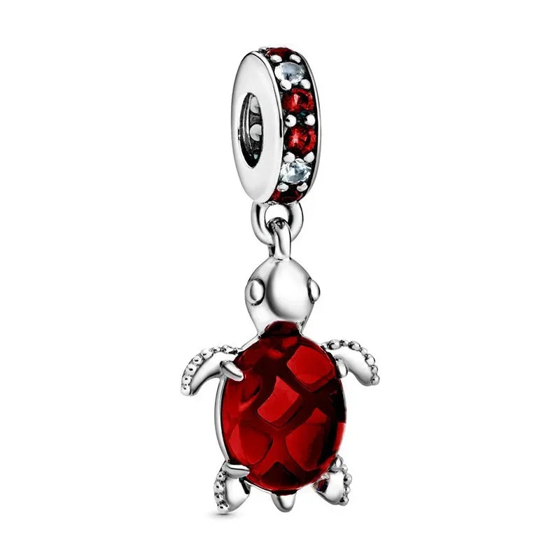 Blue Marine Organism Series Charm Jewelry Fit Original 925 Sterling Silver
