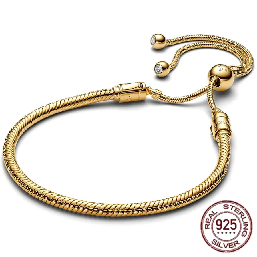 925 fine heart-shaped snake bone bracelet for women