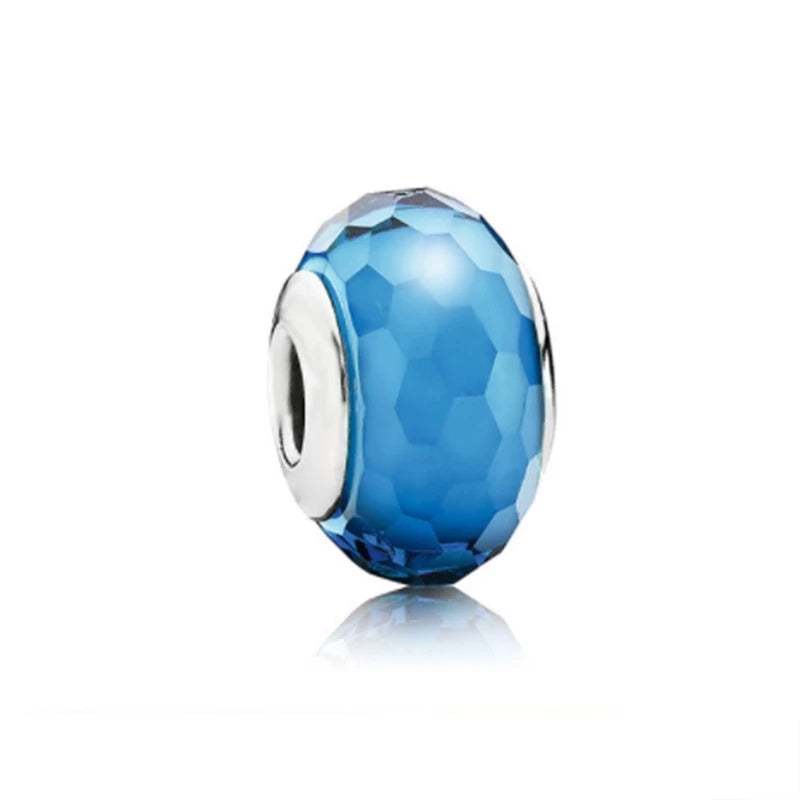 Blue Marine Organism Series Charm Jewelry Fit Original 925 Sterling Silver