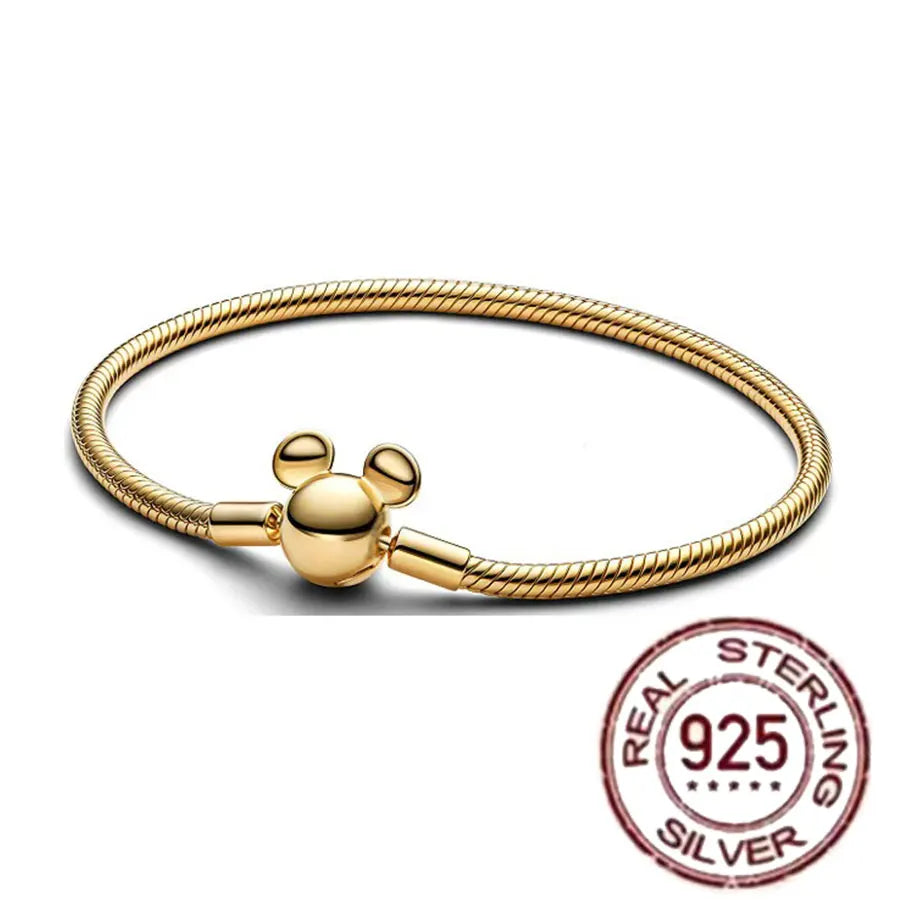 925 fine heart-shaped snake bone bracelet for women
