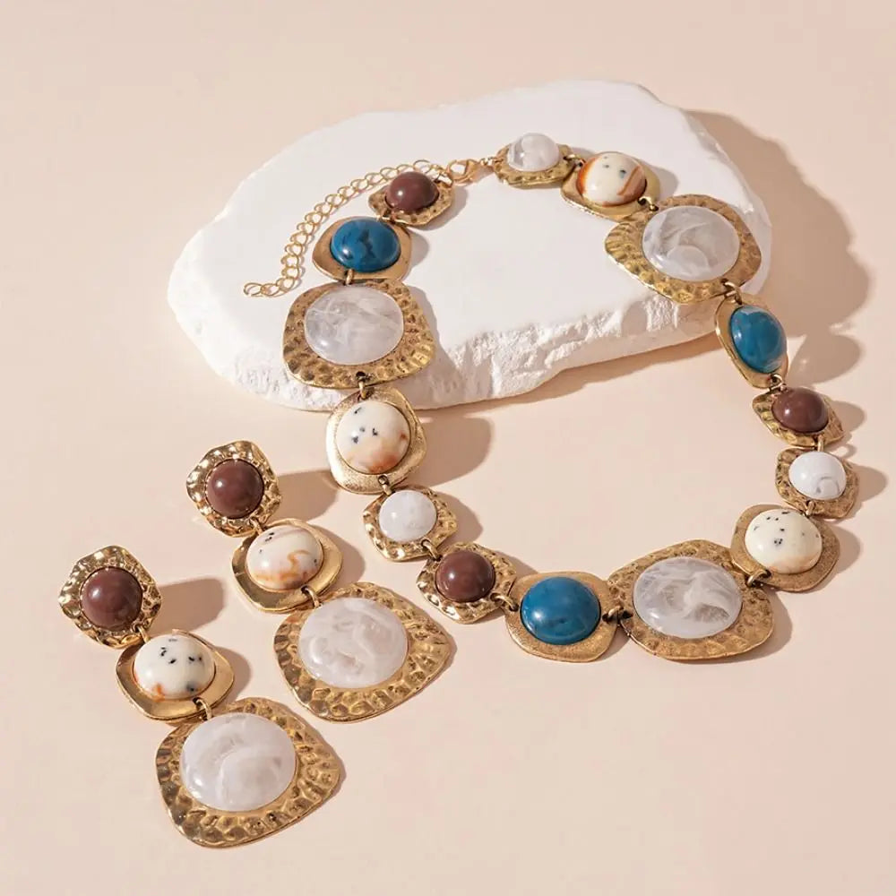Vintage Retro Necklace Earring Fashion Jewelry