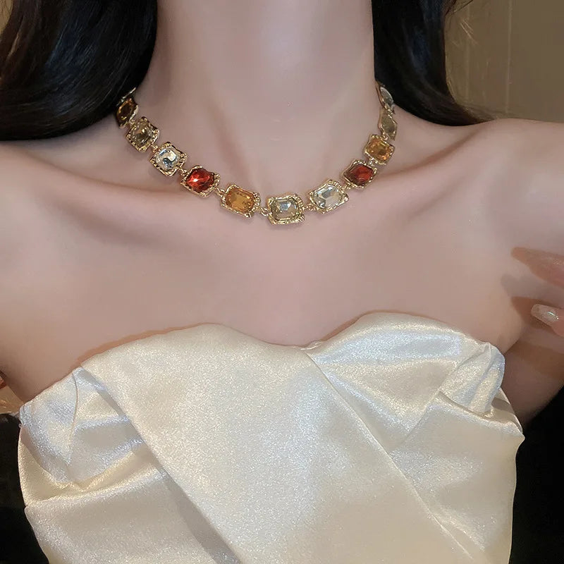 Necklace and Earrings Fashionable Temperament Splicing Jewelry