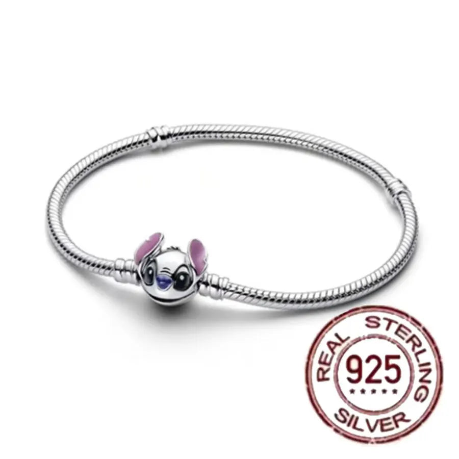 925 fine heart-shaped snake bone bracelet for women