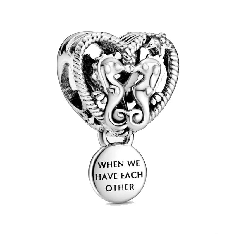 Blue Marine Organism Series Charm Jewelry Fit Original 925 Sterling Silver