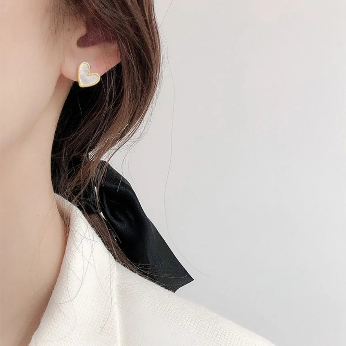 Cute Heart Stud Earrings for Women - Girl Fashion