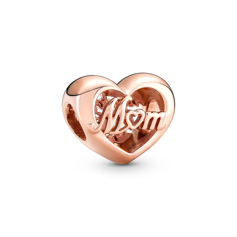 Hot Sale Rose Gold Charm Beads Fit Original 925 Silver Bracelet Women Jewelry