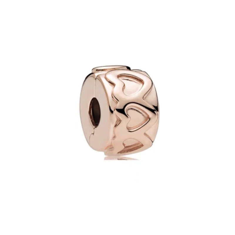 Hot Sale Rose Gold Charm Beads Fit Original 925 Silver Bracelet Women Jewelry